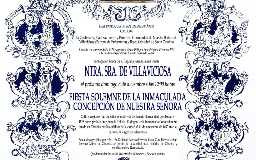 Fiesta Solemne de la Inmaculada Concepción de Nuestra Señora en la Hermandad de Villaviciosa