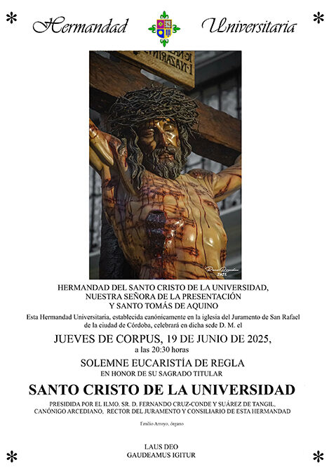 Solemne Eucaristía de Regla en honor del Santísimo Cristo de la Universidad