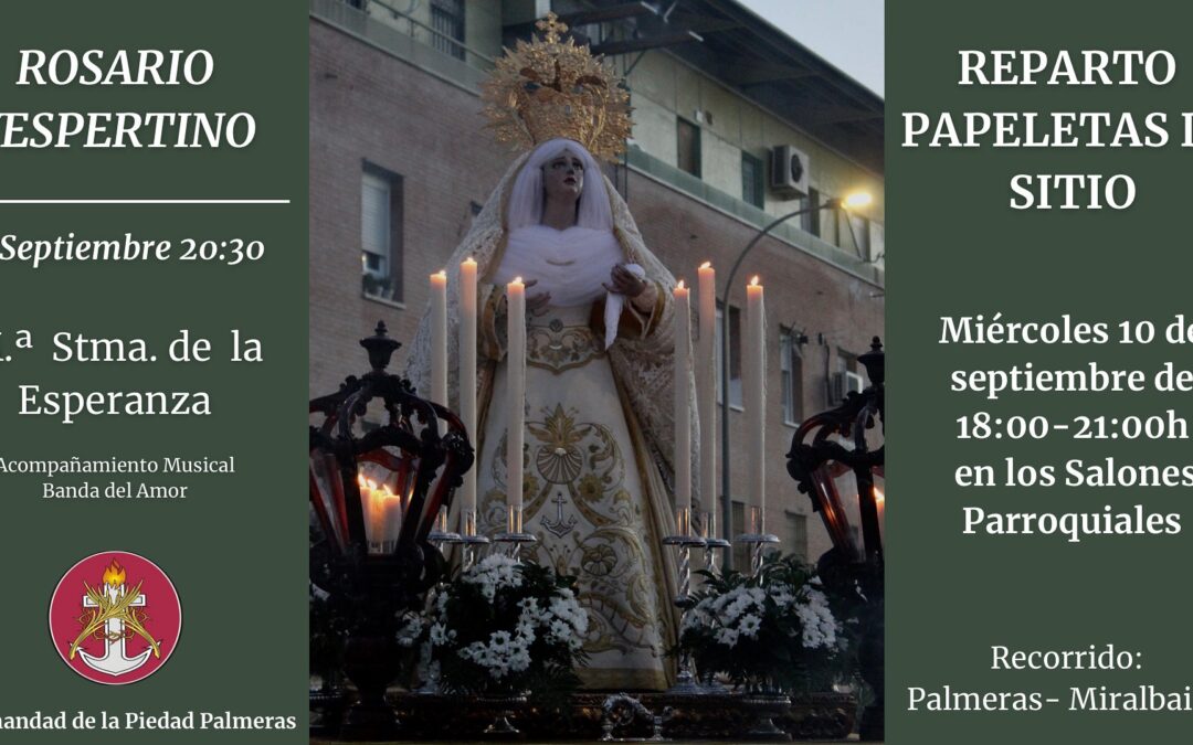 Rosario Vespertino de María Santísima de Vida, Dulzura y Esperanza Nuestra