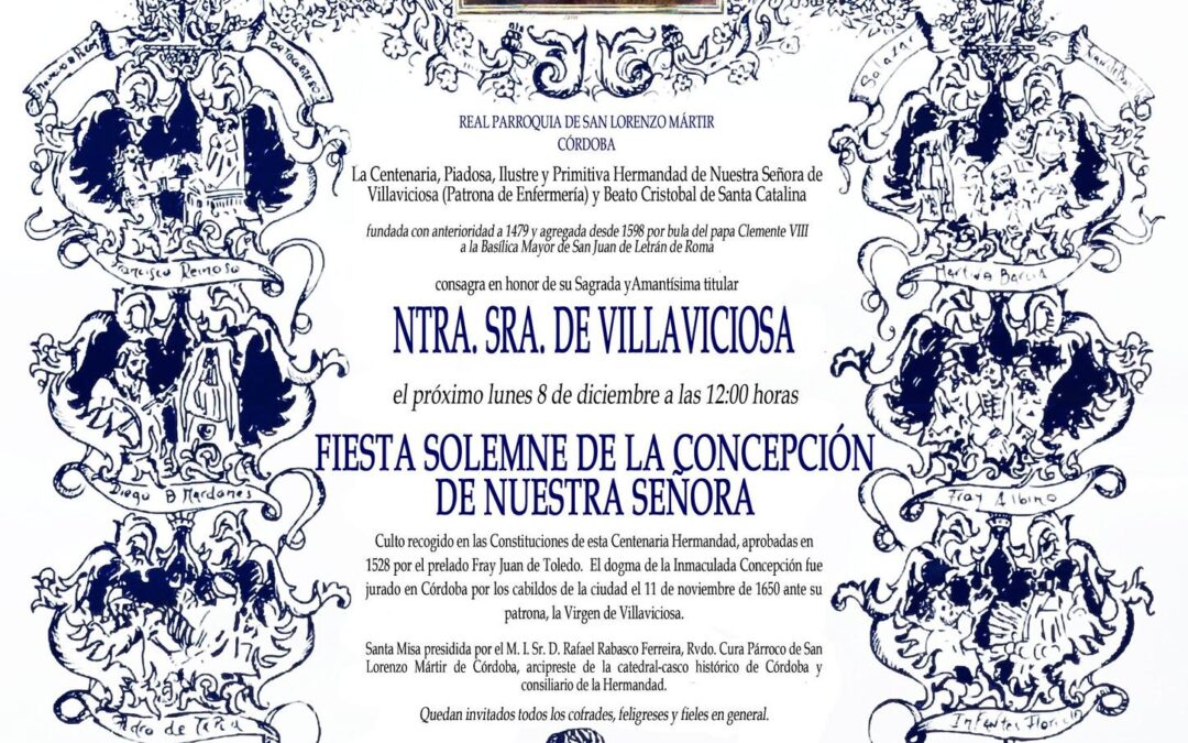 Fiesta Solemne de la Concepción de Nuestra Señora organizada por la Hermandad de Villaviciosa