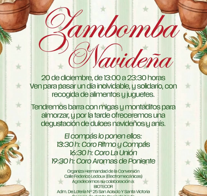 Zambomba navideña organizada por la Hermandad