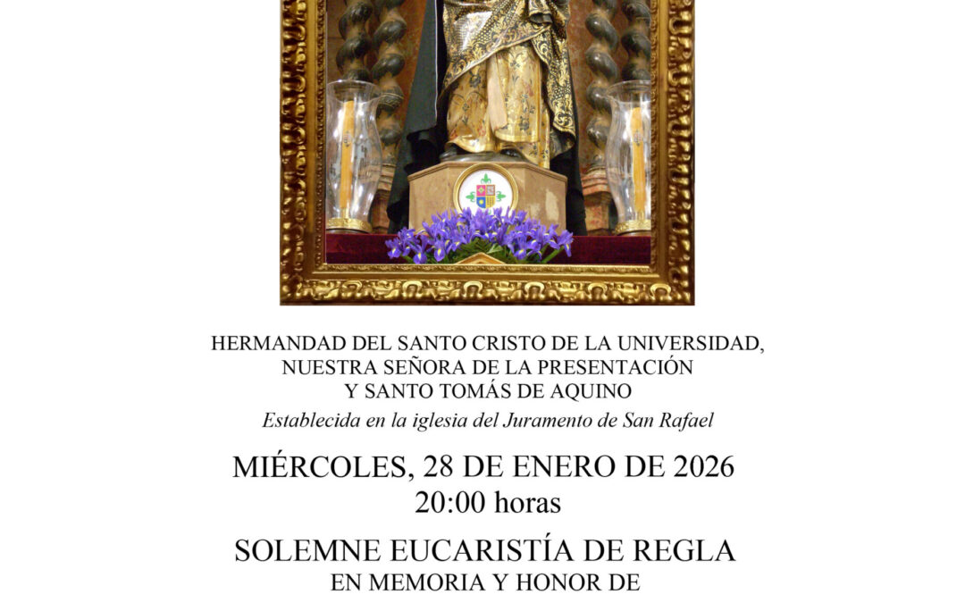 Solemne Eucaristía en honor de Santo Tomás de Aquino