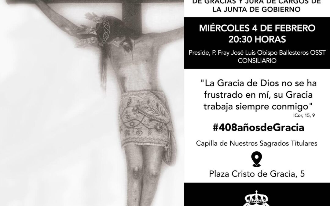 Misa de aniversario y jura de la nueva Junta de Gobierno de la Hermandad del Cristo de Gracia