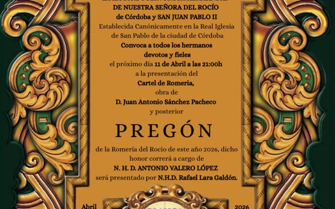 Presentación del Cartel de la Romería del Rocío y Pregón 2026