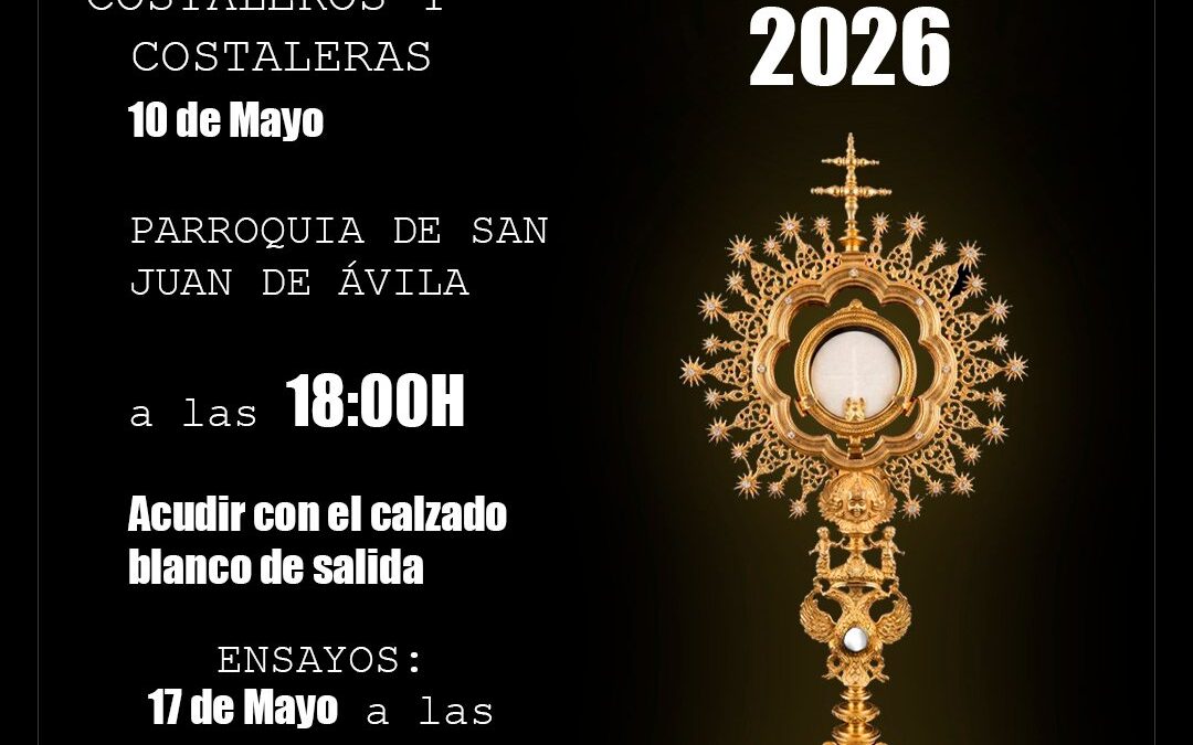 Igualá de costaleros y costaleras de cara al Corpus Christi del Grupo Parroquial Fervor y Plegarias